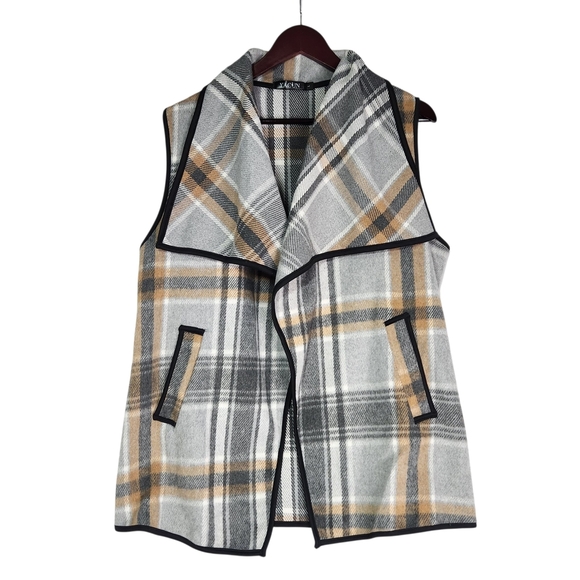 Plaid Open Front Vest Women's Large - Picture 2 of 16